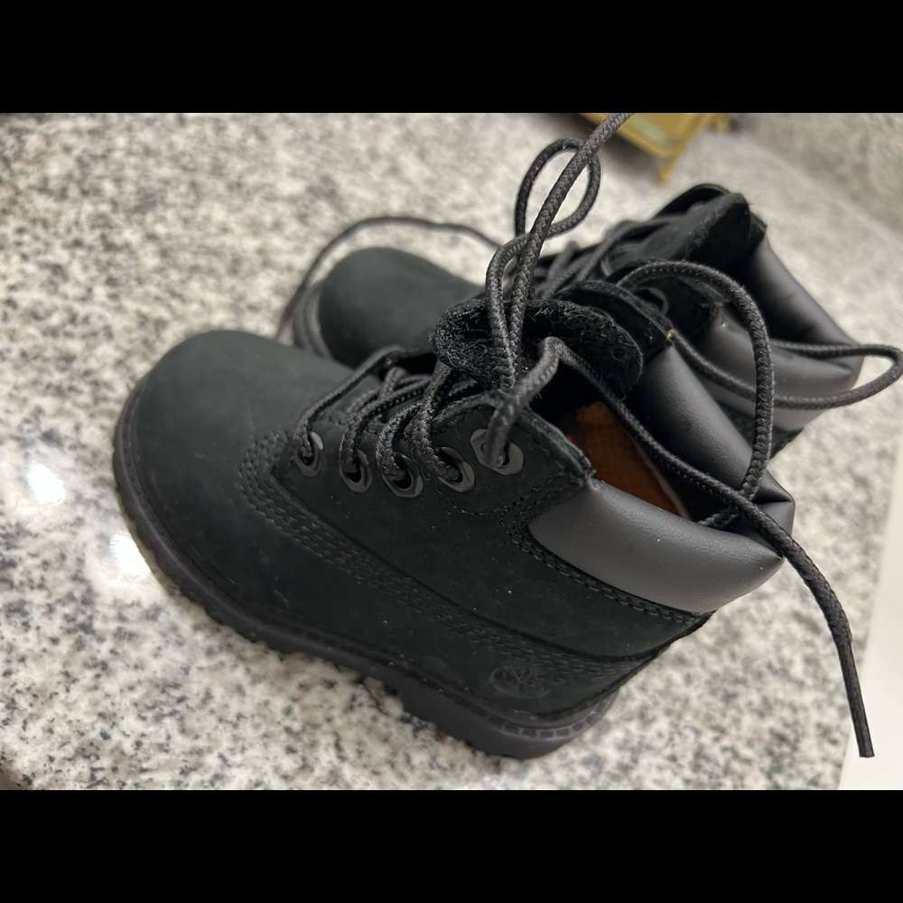 Toddler Black New Timberlands Worn For A Few Hrs